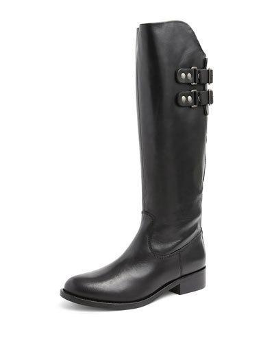Roma Leather Riding Boot, Black