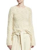 Bell-sleeve Crewneck Sweater, Neutral