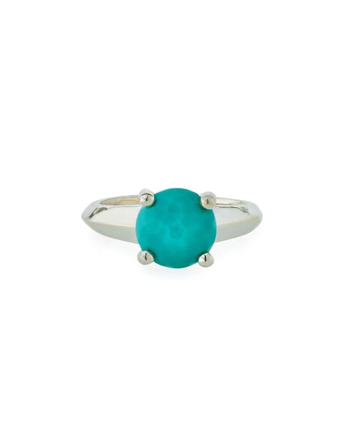 Silver Rock Candy Knife Edge Ring In Turquoise