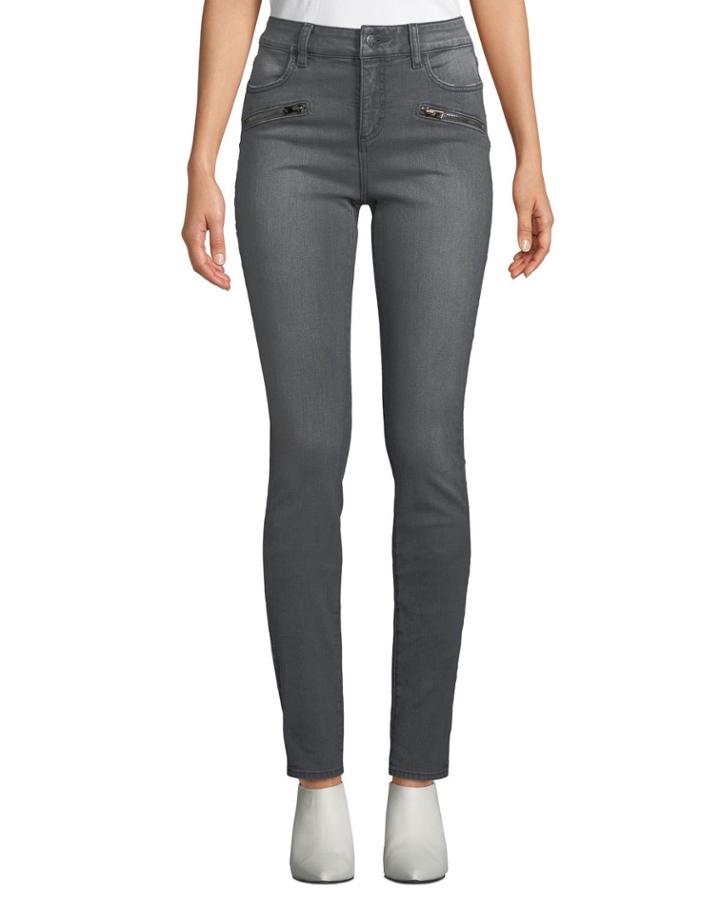 Alina Zip-pocket Skinny Ankle Jeans