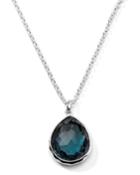 Wonderland Silver Mini Teardrop Necklace In London Blue Topaz