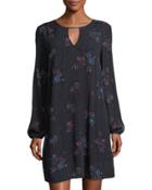 Long-sleeve Floral Voile