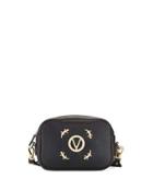 Mia Zip-top Lizard Shoulder Bag, Black