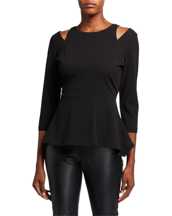 Shoulder Slit Peplum Top