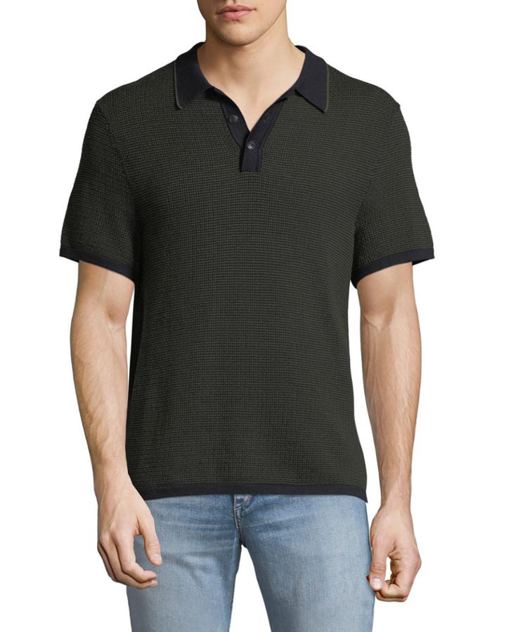 Men's Finn Textured Graphic-stitch Polo