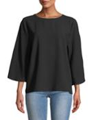 Shimmer-seam Bell-sleeve Blouse