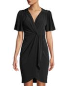 V-neck Twisted-front Dress