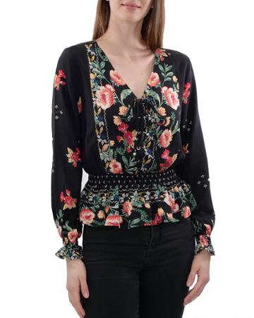 Printed Woven Top With