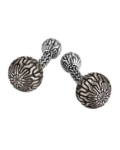 Men's Classic Chain Oxidized Silver Ball Cuff