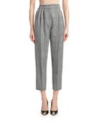 High-rise Prince Of Wales Check Ankle Pants