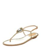 Embellished Satin Flat Thong