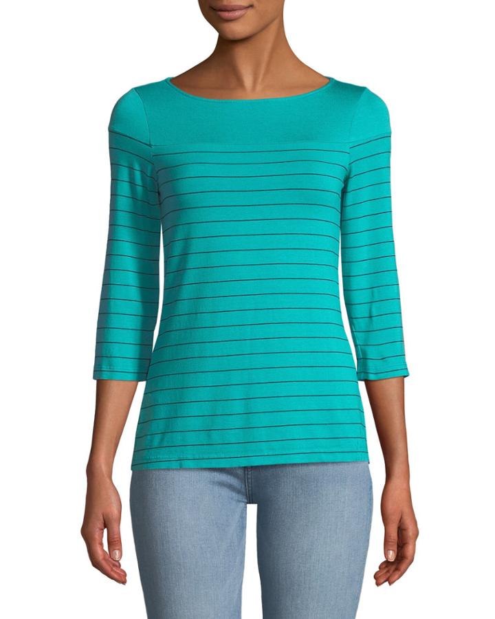 3/4-sleeve Pinstriped British Tee