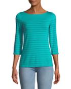 3/4-sleeve Pinstriped British Tee