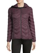 Chevron-quilted Packable Puffer Jacket