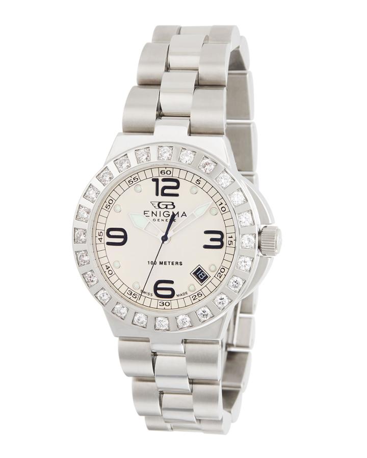 38mm Date Watch W/ Diamonds & Bracelet