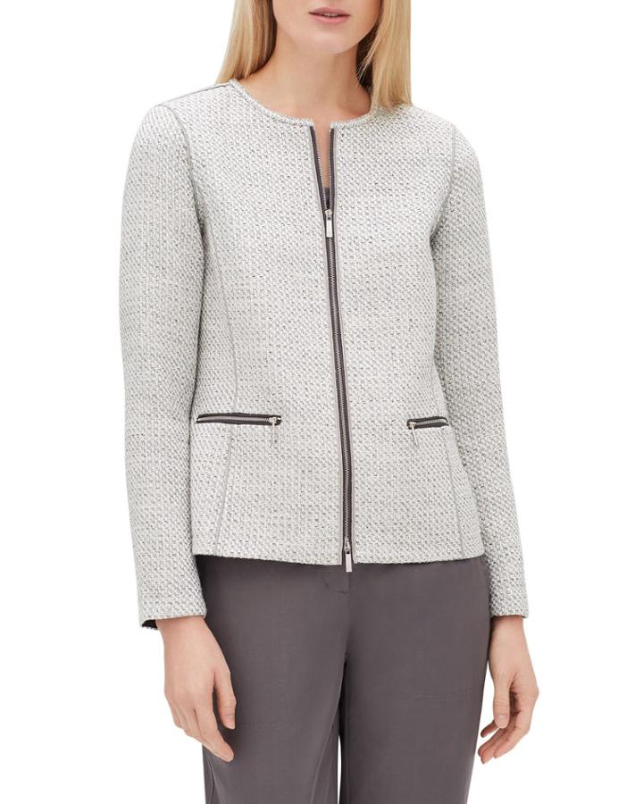 Kerrington Long-sleeve Zip-front Trestle Weave Jacket