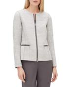 Kerrington Long-sleeve Zip-front Trestle Weave Jacket