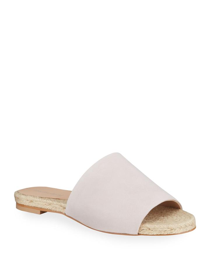 Suede Espadrille Slide Flat