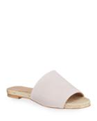 Suede Espadrille Slide Flat