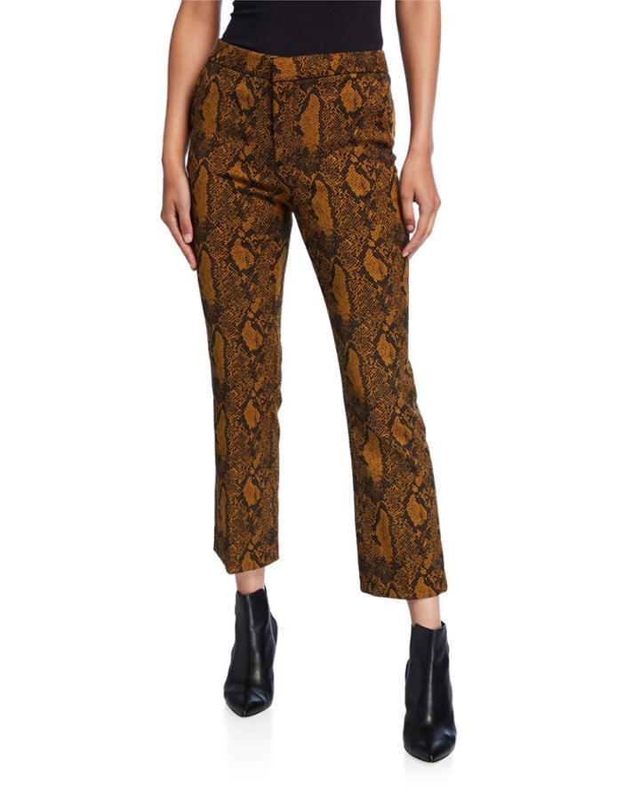 Marcena B Snake-print Cropped Pants