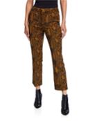 Marcena B Snake-print Cropped Pants