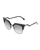 Cat-eyed Acetate/metal Brow-line