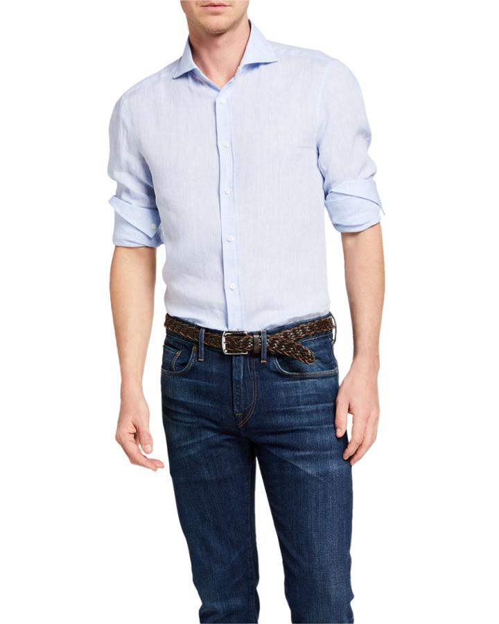 Men's French Collar Linen