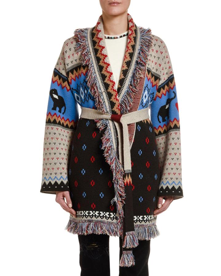 Elephant Fair Isle Cashmere Cardigan