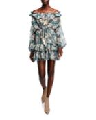 The Emerald Floral Print Tassel-tie