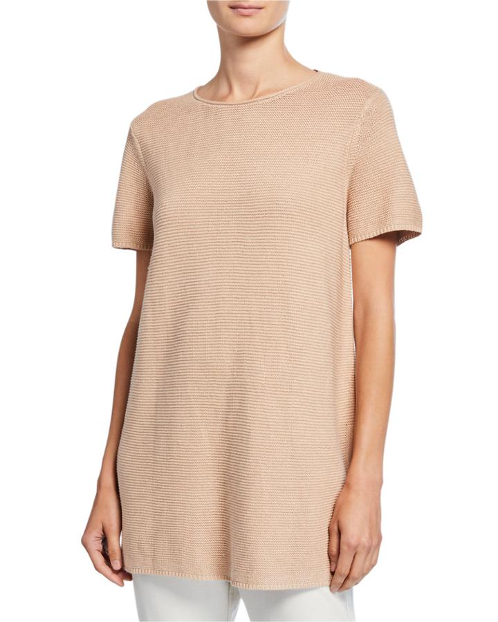 Organic Linen/cotton Short-sleeve Corded Tunic
