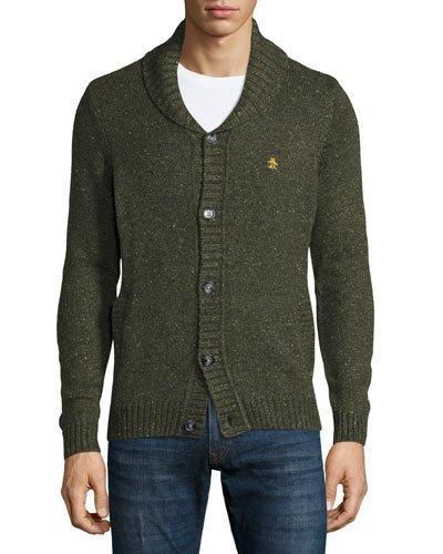 Tweed Button-front Cardigan