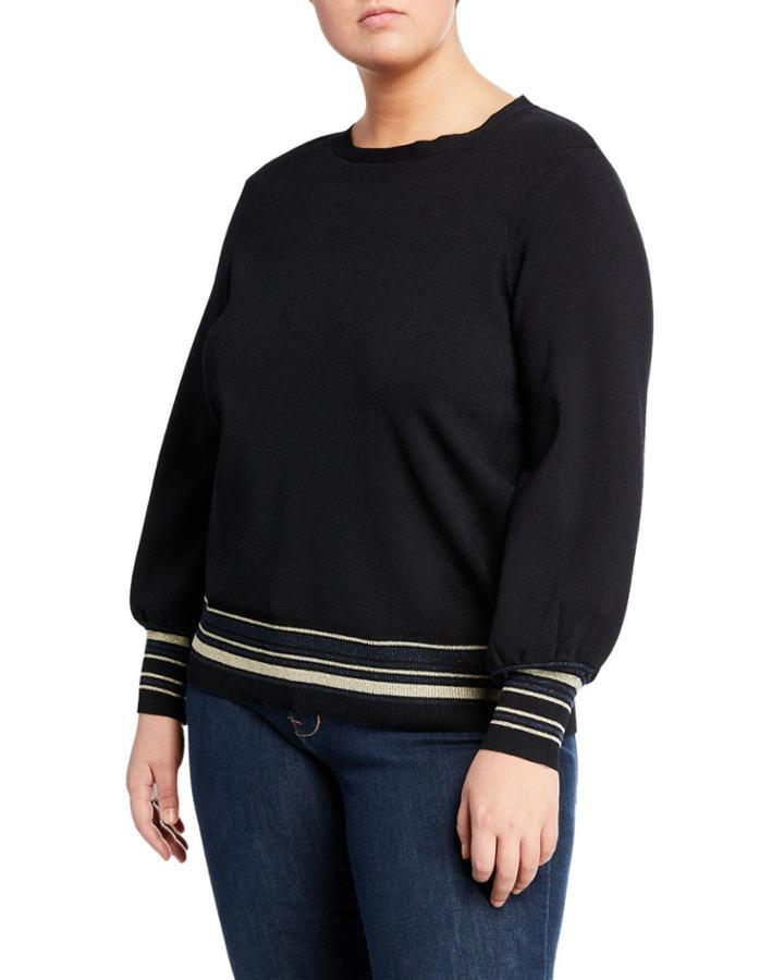 Zuri Knit Sweater With Metallic Stripes,