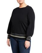 Zuri Knit Sweater With Metallic Stripes,