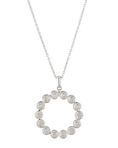 Delicate Diamond Circle Pendant Necklace