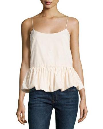Woven Bubble Tank, Blush