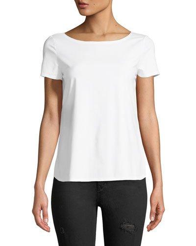Short-sleeve Pullover Top, White