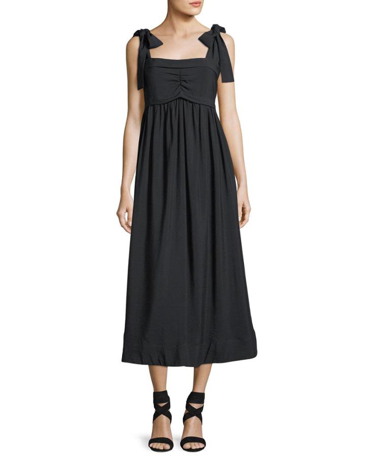Sleeveless Tie-shoulder A-line Dress