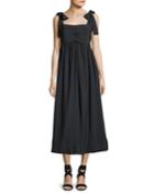 Sleeveless Tie-shoulder A-line Dress