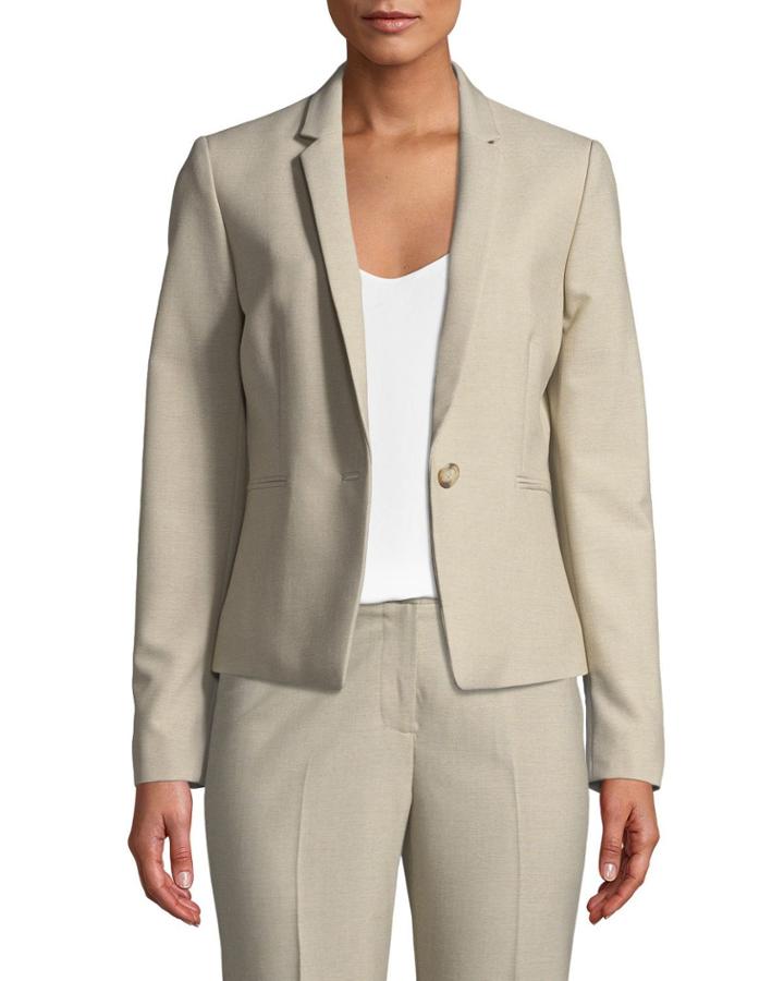 Joan One-button Twill Jacket