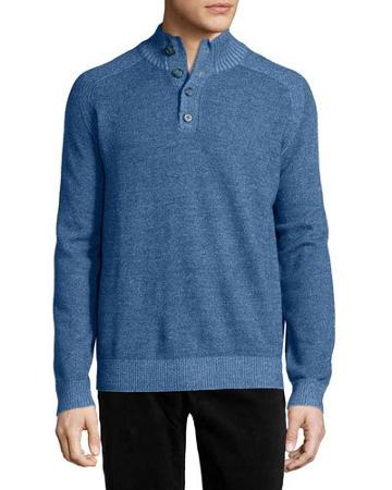 Plaited Mock Pullover Sweater, Yonder