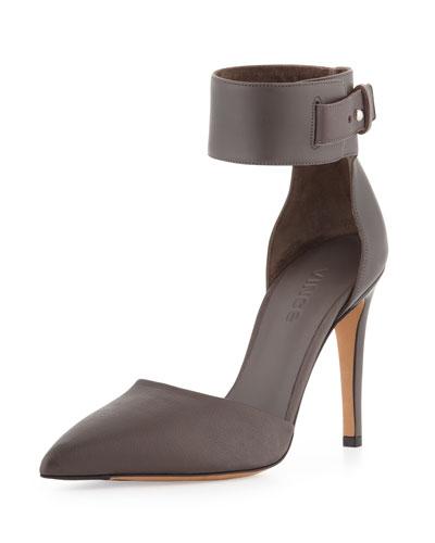 Ada Ankle-strap Leather Pump,