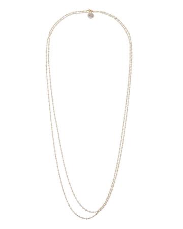 18k Rose Gold Extra-long Violet Pearl Necklace