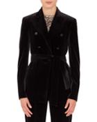 Silvana Double-breasted Velvet Jacket W/