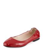 Patent Ballerina Flat, Red