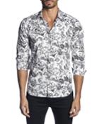 Men's Semi-fitted Floral-print Long-sleeve Button-down