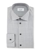 Contemporary-fit Check Dress Shirt, Gray/white