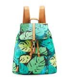 Bree Leaf-print Nylon Backpack