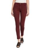 Twill Mid Rise Skinny Ankle Jeans