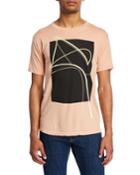 Men's Curved Lines Graphic Short-sleeve T-shirt