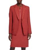Carrie Textured One-button Blazer